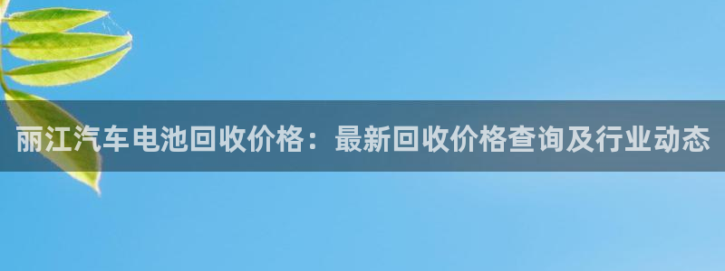 优发国际官方网手机版app：丽江汽车电池回收价格：最新回收价格查询及行业动态