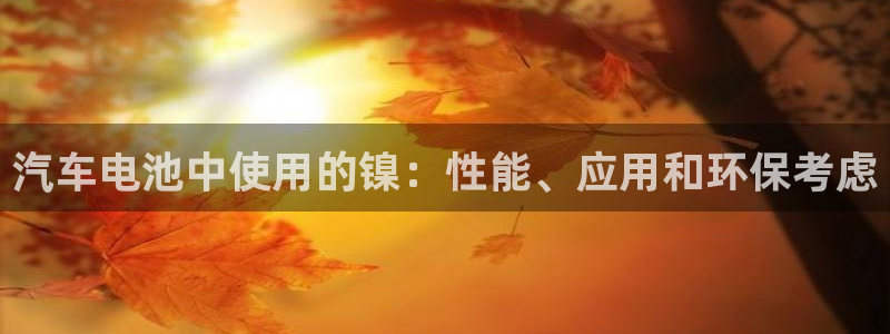 优发国际线上娱官网：汽车电池中使用的镍：性能、应用和环保考虑