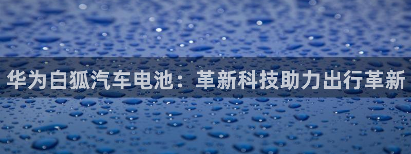 优发国际网官：华为白狐汽车电池：革新科技